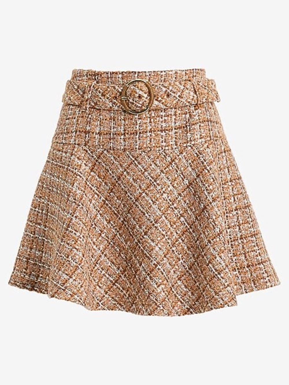 Express Textured Tweed A-Line Skirt